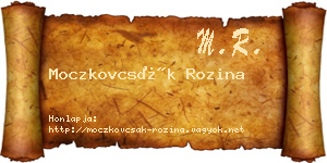 Moczkovcsák Rozina névjegykártya